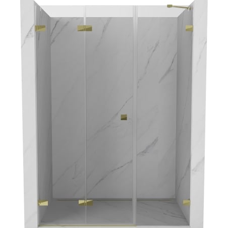 Mexen Lunar-F folding shower door left 110 cm, transparent, gold - 836S-110-050-50-00-L