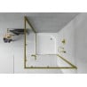 Mexen Rio square shower cabin 90 x 90 cm, transparent, gold + Rio shower tray, white - 860-090-090-50-00-4510