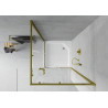 Mexen Rio square shower cabin 90 x 90 cm, transparent, gold + tray, white - 860-090-090-50-00-4510