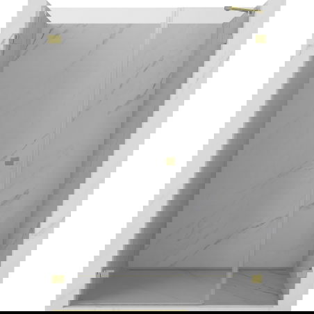 Mexen Lunar-B Left Hinged Shower Door 135 cm, Transparent, Brushed Gold - 832S-135-050-55-00-L