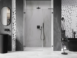 Mexen Lunar-B L shower door hinged left 120 cm, transparent, gun gray brushed - 832SL-120-050-66-00-L