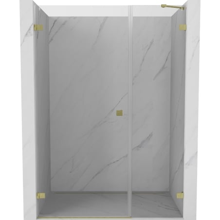 Mexen Lunar-B Left Hinged Shower Door 140 cm, Transparent, Brushed Gold - 832S-140-050-55-00-L