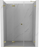Mexen Lunar-F 120 cm Left Folding Shower Doors, Transparent, Golden - 836S-120-050-50-00-L