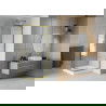 Mexen Rio square shower cubicle 80 x 80 cm, Stripes, Gold + shower tray Rio, White - 860-080-080-50-20-4510