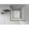 Mexen Rio 80 x 80 cm square shower cabin, white stripes, gold + tray, white - 860-080-080-50-20-4510