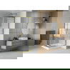Mexen Rio square shower cubicle 80 x 80 cm, Stripes, Gold + shower tray Rio, White - 860-080-080-50-20-4510