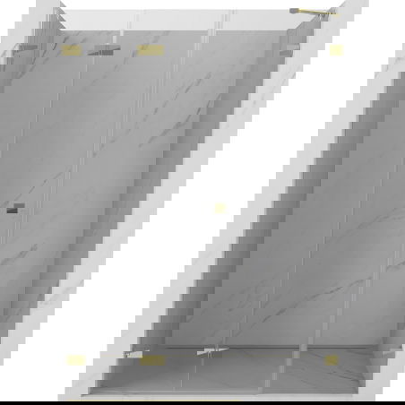 Mexen Lunar-F folding shower door left 150 cm, transparent, gold - 836S-150-050-50-00-L