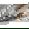 Mexen Rio square shower cubicle 90 x 90 cm, Stripes, Gold + shower tray Rio, White - 860-090-090-50-20-4510