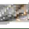 Mexen Rio square shower cubicle 90 x 90 cm, Stripes, Gold + shower tray Rio, White - 860-090-090-50-20-4510