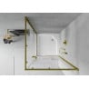 Mexen Rio square shower cabin 90 x 90 cm, white stripes, gold + Rio tray, white - 860-090-090-50-20-4510