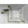 Mexen Rio square shower cabin 90 x 90 cm, white stripes, gold + tray, white - 860-090-090-50-20-4510
