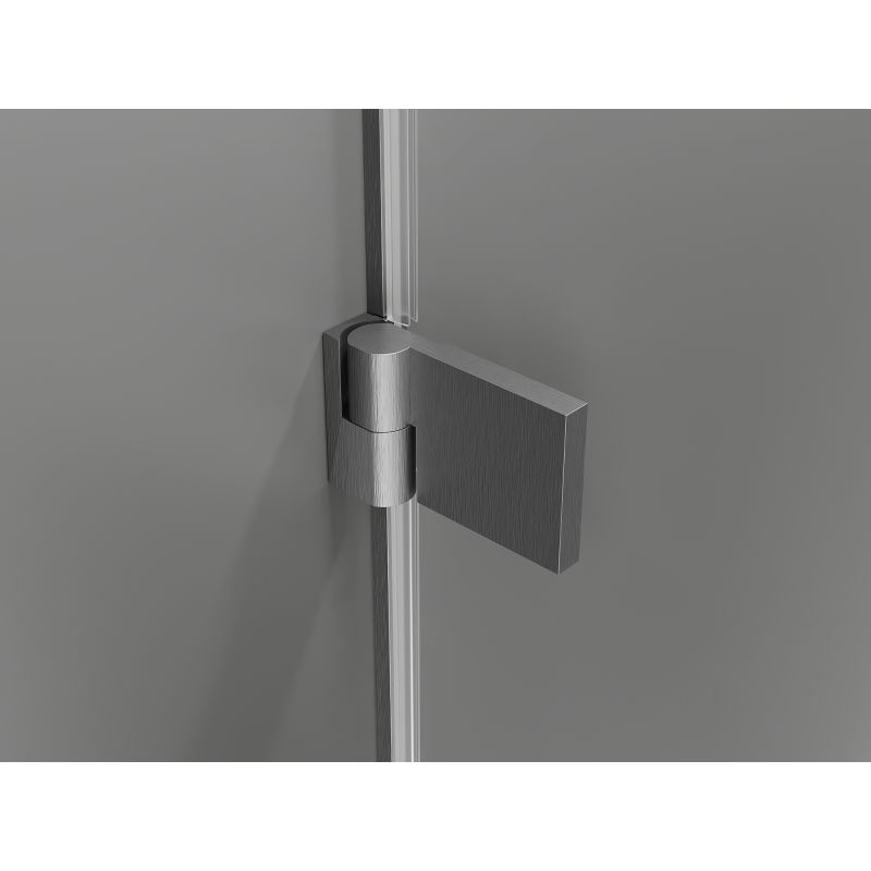 Mexen Lunar-B L 145 cm Left Hinged Shower Door, Transparent, Brushed Gun Gray - 832SL-145-050-66-00-L