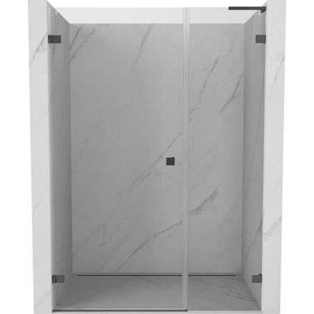 Mexen Lunar-B L 150 cm Left Hinged Shower Door, Transparent, Brushed Gun Gray - 832SL-150-050-66-00-L