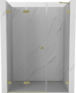 Mexen Lunar-F left folding shower door 120 cm, transparent, brushed gold - 836S-120-050-55-00-L