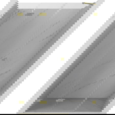 Mexen Lunar-F folded shower door left 125 cm, transparent, brushed gold - 836S-125-050-55-00-L