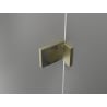 Mexen Lunar-F 130 cm Left Folding Shower Door, Transparent, Brushed Gold - 836S-130-050-55-00-L