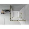 Mexen Rio 80 x 80 cm square shower enclosure, frosted, gold + shower tray, white - 860-080-080-50-30-4510