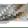 Mexen Rio square shower cubicle 80 x 80 cm, Frosted, Gold + shower tray Rio, White - 860-080-080-50-30-4510