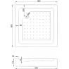 Mexen Rio 80 x 80 cm square shower enclosure, frosted, gold + shower tray, white - 860-080-080-50-30-4510