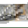 Mexen Rio square shower cubicle 90 x 90 cm, Frosted, Gold + shower tray Rio, White - 860-090-090-50-30-4510
