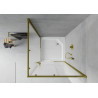 Mexen Rio 90 x 90 cm Square Shower Cabin, Frosted, Gold + Shower Tray, White - 860-090-090-50-30-4510