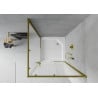 Mexen Rio square shower cabin 90 x 90 cm, frost, gold + tray, white - 860-090-090-50-30-4510