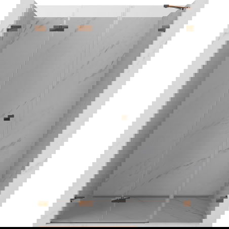 Mexen Lunar-F Left Folding Shower Door 110 cm, Transparent, Rose Gold - 836S-110-050-60-00-L