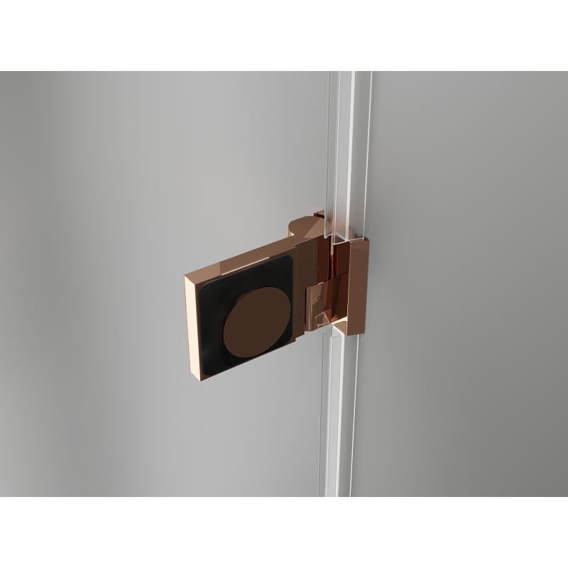 Mexen Lunar-B left hinged shower door 115 cm, transparent, rose gold - 832S-115-050-60-00-L