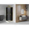 Mexen Rio square shower cabin 80 x 80 cm, graphite, gold + shower tray, white - 860-080-080-50-40-4510