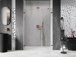 Mexen Lunar-B Left Swing Shower Door 120 cm, Transparent, Rose Gold - 832S-120-050-60-00-L
