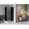 Mexen Rio square shower cabin 90 x 90 cm, graphite, gold + white shower tray - 860-090-090-50-40-4510