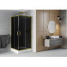 Mexen Rio square shower cabin 90 x 90 cm, graphite, gold + white shower tray - 860-090-090-50-40-4510
