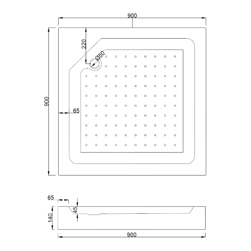 Mexen Rio square shower cabin 90 x 90 cm, graphite, gold + white shower tray - 860-090-090-50-40-4510
