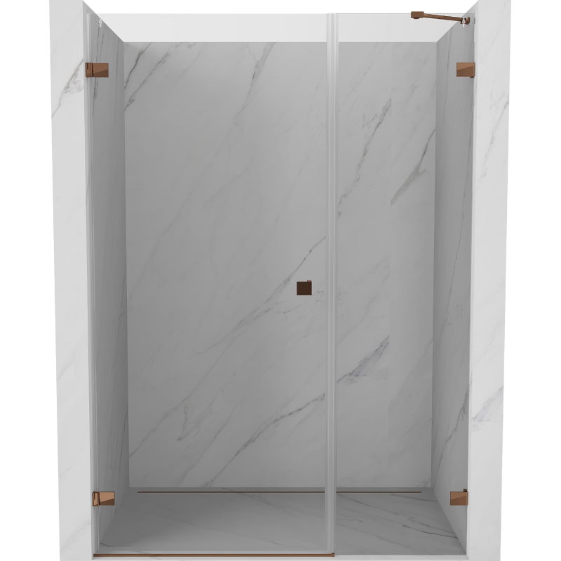 Mexen Lunar-B shower door left hinged 135 cm, transparent, rose gold - 832S-135-050-60-00-L