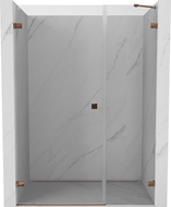 Mexen Lunar-B shower door left opening 140 cm, transparent, pink gold - 832S-140-050-60-00-L