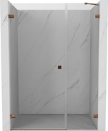 Mexen Lunar-B left hinged shower door 145 cm, transparent, rose gold - 832S-145-050-60-00-L