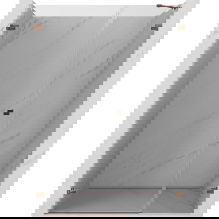 Mexen Lunar-B 150 cm Left Hinge Shower Door, Transparent, Rose Gold - 832S-150-050-60-00-L