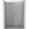 Mexen Lunar-F foldable shower door left 130 cm, transparent, brushed copper - 836S-130-050-65-00-L