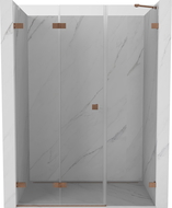 Mexen Lunar-F foldable shower door left 130 cm, transparent, brushed copper - 836S-130-050-65-00-L