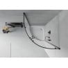 Mexen Rio semi-circular shower enclosure 90 x 90 cm, frosted, black + Rio shower tray, white - 863-090-090-70-30-4710