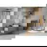 Mexen Rio shower cabin semicircular 90 x 90 cm, frosted glass, black + Rio tray, white - 863-090-090-70-30-4710