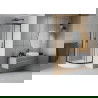 Mexen Rio shower cabin semicircular 90 x 90 cm, frosted glass, black + Rio tray, white - 863-090-090-70-30-4710