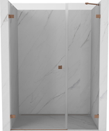 Mexen Lunar-B left-hand hinged shower door 115 cm, transparent, brushed copper - 832S-115-050-65-00-L