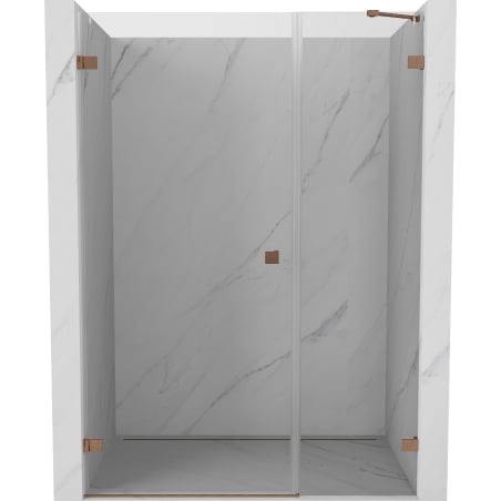 Mexen Lunar-B Left Hinged Shower Door 125 cm, Transparent, Brushed Copper - 832S-125-050-65-00-L