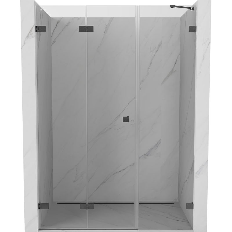 Mexen Lunar-F folding shower door left 110 cm, transparent, brushed gun gray - 836S-110-050-66-00-L