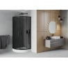 Mexen Rio Shower Cabin Semi-Circular 70 x 70 cm, Graphite, Black + Rio Tray, White - 863-070-070-70-40-4710