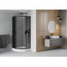 Mexen Rio semi-circular shower cabin 70 x 70 cm, graphite, black + tray, white - 863-070-070-70-40-4710