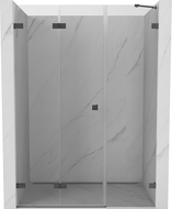 Mexen Lunar-F folding shower door left 115 cm, transparent, brushed gun gray - 836S-115-050-66-00-L
