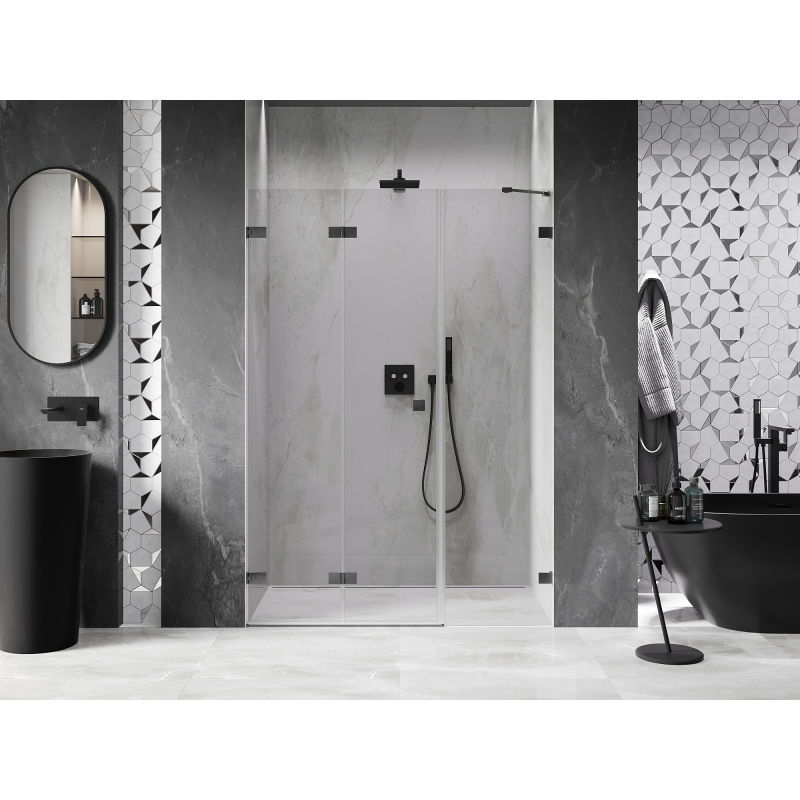 Mexen Lunar-F folding shower door left 120 cm, transparent, gun gray brushed - 836S-120-050-66-00-L