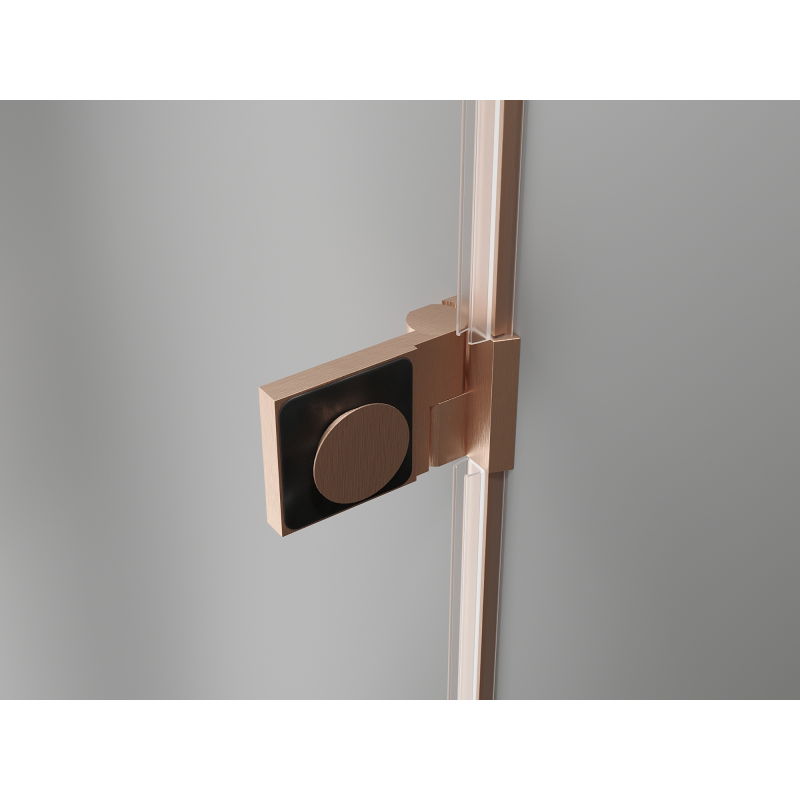 Mexen Lunar-B left swing shower door 145 cm, transparent, brushed copper - 832S-145-050-65-00-L